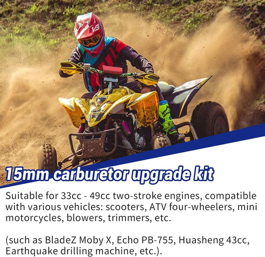15mm Carburetor Upgrade Kit for 2-Stroke 33-52cc Scooter ATV