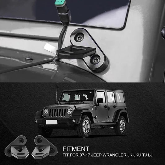 2pcs JK A-pillar Mounting Bracket for 2007-2017 Wrangler JK Aluminum Bracket for Off-Road LED Fog Light Work Light