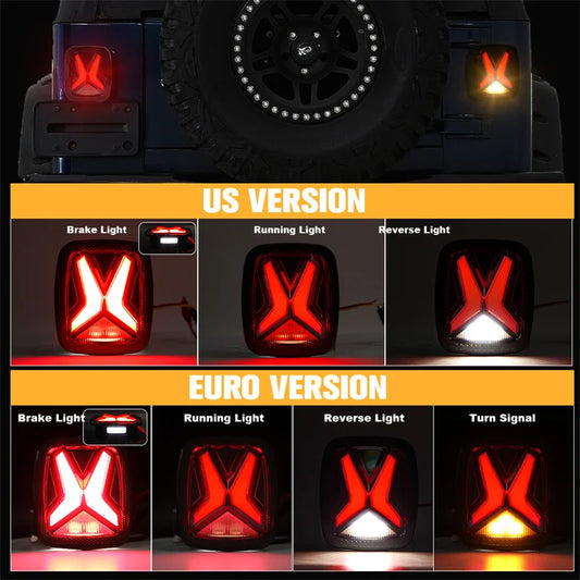 DOT E-mark Approved Car Light Assembly Led Tail Lamp For Jeep Wrangler CJ TJ YJ Smoked Brake Reverse light Daytime Running Light