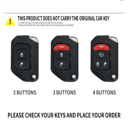 2/3/4 Buttons Racing Style Car Key Case Fob Cover for Jeep Wrangler Gladiator JL JLU Rubicon Sahara JLU JT 2018-2022 Accessories