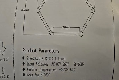 LED Hexagon Garage Light 2 Grids
