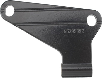 A black cast metal mounting bracket with two pre-drilled holes and a stamped part number '55395392' on the side, isolated on a white background.