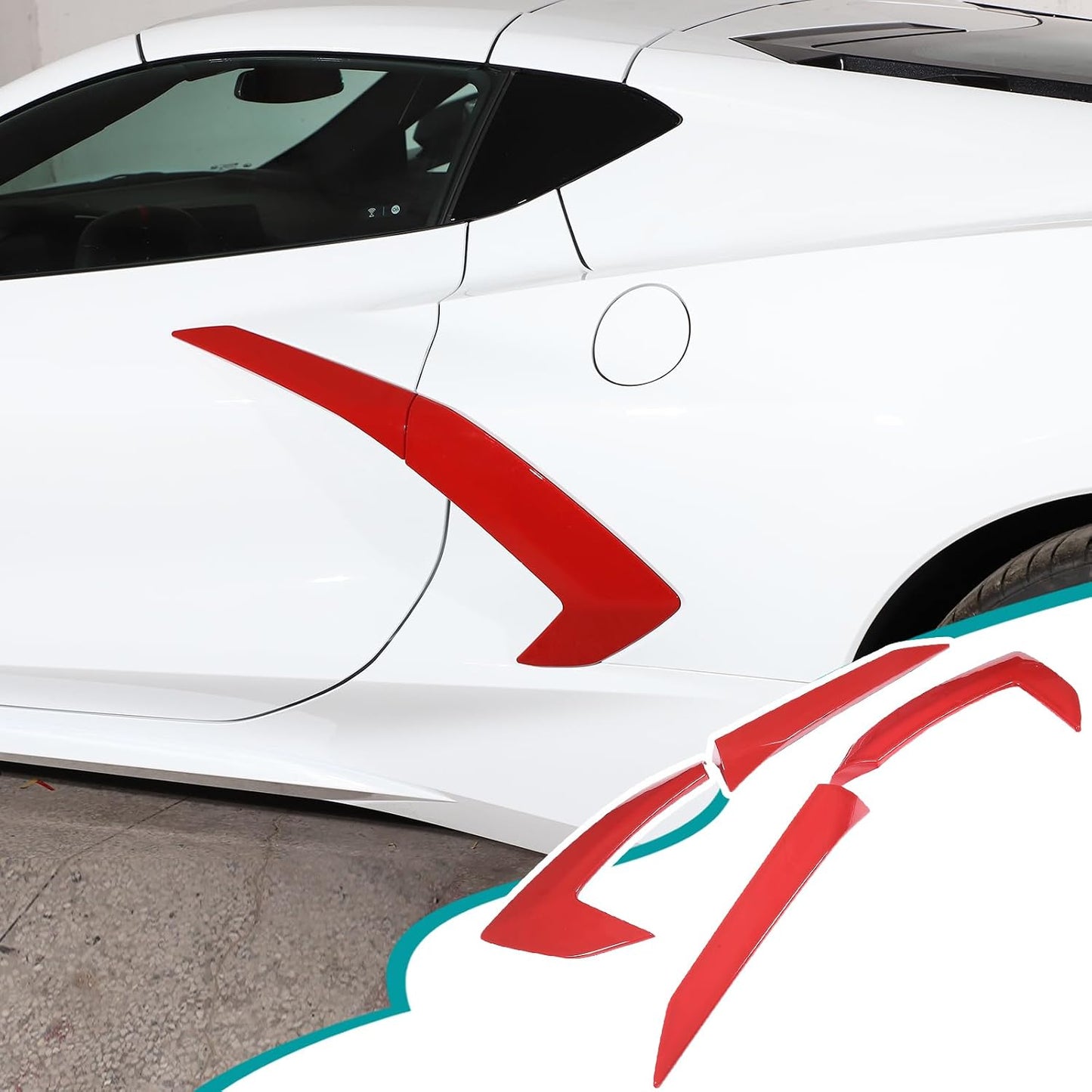 Exterior Door Handle Protector Trim Frame Cover Compatible with Chevrolet Corvette C8