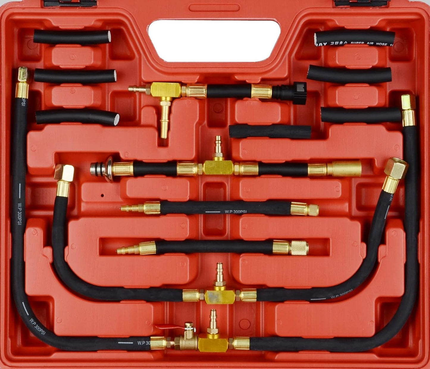 DAYUAN Fuel Injection Pressure Tester Kit, 0-140 PSI Dual Scale Gauge