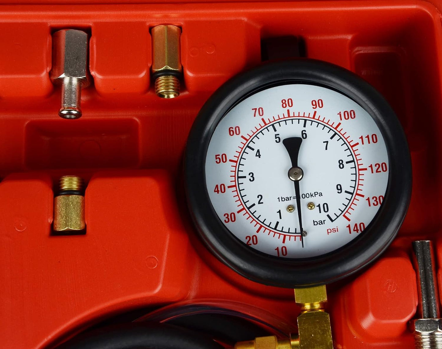 DAYUAN Fuel Injection Pressure Tester Kit, 0-140 PSI Dual Scale Gauge