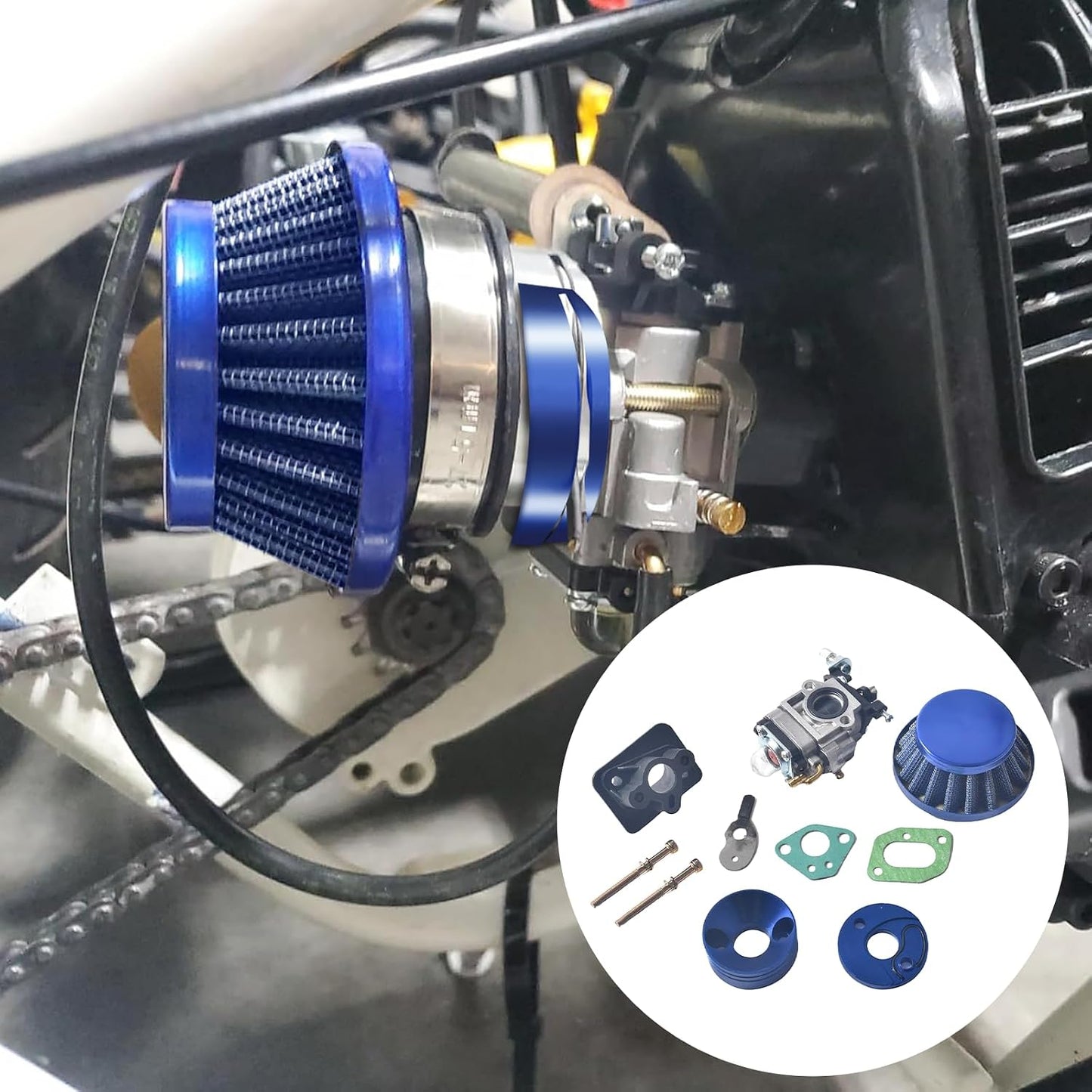 15mm Carburetor Upgrade Kit for 2-Stroke 33-52cc Scooter ATV