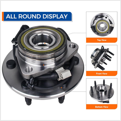PAROD 515036HD 2PCS 4WD Front Wheel Hub Bearing Assembly Compatible with Cadillac Escalade, Chevy Avalanche 1500, Express, Silverado, Tahoe, Suburban, GMC Savana, Yukon, Sierra 6 Lugs w/ABS
