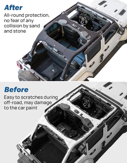 JOYTUTUS bukókeret burkolat bélés kompatibilis 2018-2025 Wrangler JL JLU, JL 4 ajtós, neoprén