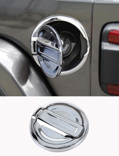 Savadicar Chrome Fuel Door Trim for Jeep Wrangler JL JLU 4xe & Gladiator JT 2018-Present