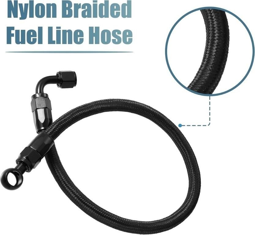 Nylon braided fuel line hose kit