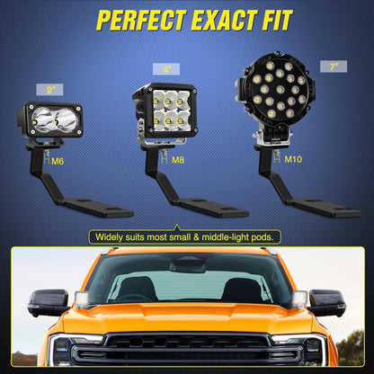 Nilight Ford Ranger Ditch Light Mount Brackets (2019–2023)