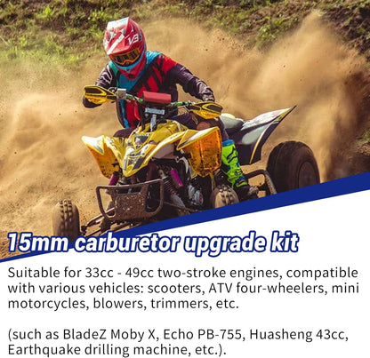 15mm Carburetor Upgrade Kit for 2-Stroke 33-52cc Scooter ATV