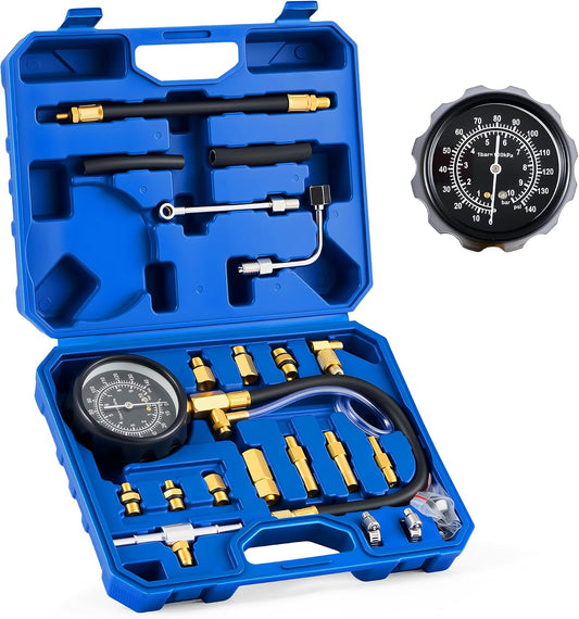 OMT Fuel Injection Pressure Tester Kit, 140 PSI Gauge Set