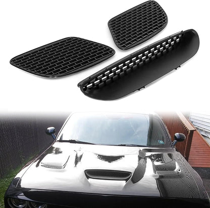 ECOTRIC Hood Scoop Vent Compatible with 2015-2018 Dodge Challenger SRT Hellcat & 2019-2023 R/T
