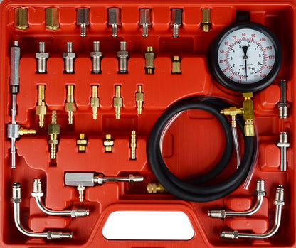 DAYUAN Fuel Injection Pressure Tester Kit, 0-140 PSI Dual Scale Gauge