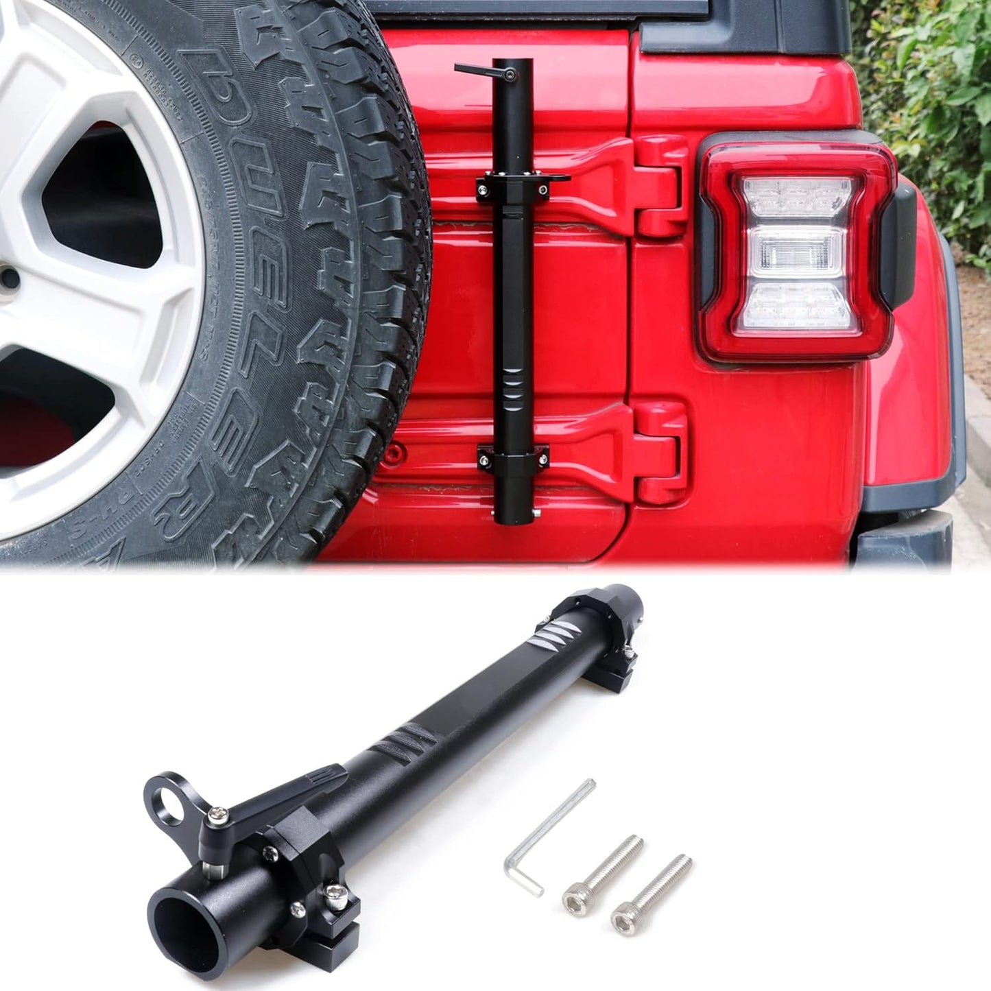 RERPRO Tailgate Flag Mount + CB Antenna Base – Jeep Wrangler JL 2018–2025