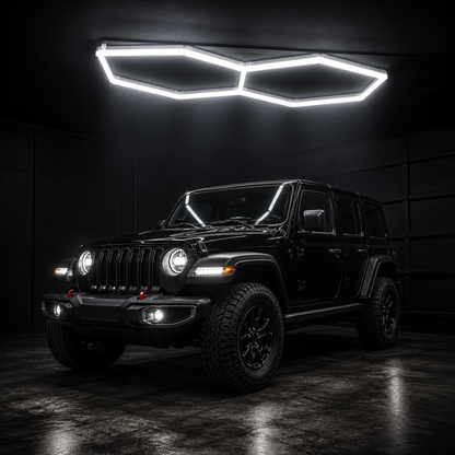 LED Hexagon Garage Light 2 Grids