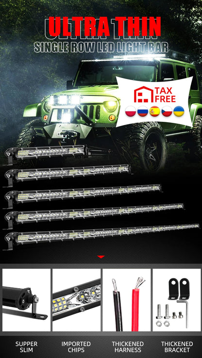 CO LIGHT 12"-52" Off Road LED Bar Spot Flood LED Light Bar/Work Light for Truck 4X4 UAZ 4WD ATV Car Barra LED Driving Fog Light