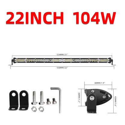 CO LIGHT 12"-52" Off Road LED Bar Spot Flood LED Light Bar/Work Light for Truck 4X4 UAZ 4WD ATV Car Barra LED Driving Fog Light