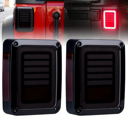 Smoked LED Tail Lights For Jeep Wrangler JK JKU Sports, Sahara, Freedom Rubicon 2 4 Door 2007-2017 Rear Lamps Brake Reverse Lamp