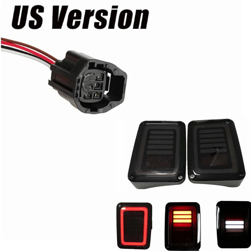 Smoked LED Tail Lights For Jeep Wrangler JK JKU Sports, Sahara, Freedom Rubicon 2 4 Door 2007-2017 Rear Lamps Brake Reverse Lamp