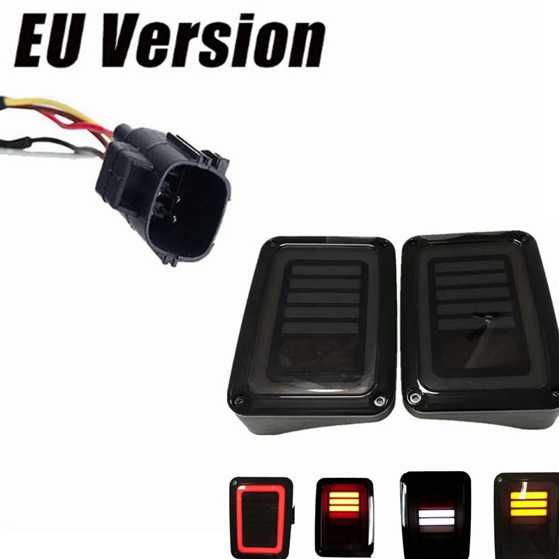 Smoked LED Tail Lights For Jeep Wrangler JK JKU Sports, Sahara, Freedom Rubicon 2 4 Door 2007-2017 Rear Lamps Brake Reverse Lamp