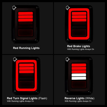 Smoked LED Tail Lights For Jeep Wrangler JK JKU Sports, Sahara, Freedom Rubicon 2 4 Door 2007-2017 Rear Lamps Brake Reverse Lamp