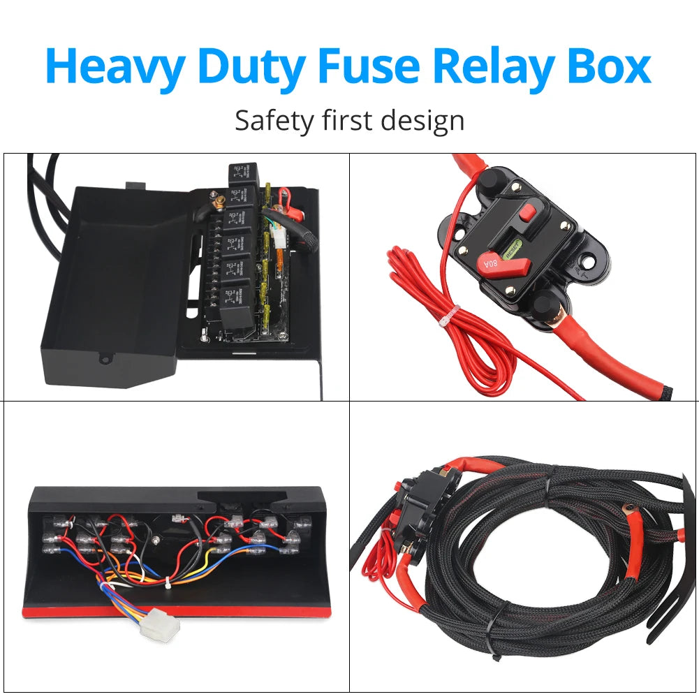 6 Gang Switch Panel for Jeep Wrangler JK 2007-2018 Switch Control System Box Wiring Harness Kit Voltage Meter Digital Display