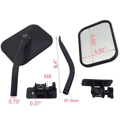 Car Side Door Rearview Mirror Adjustable Shape Angle Lens Blind Spot Exterior For Jeep Wrangler TJ JK 1997-2018 Car Styling