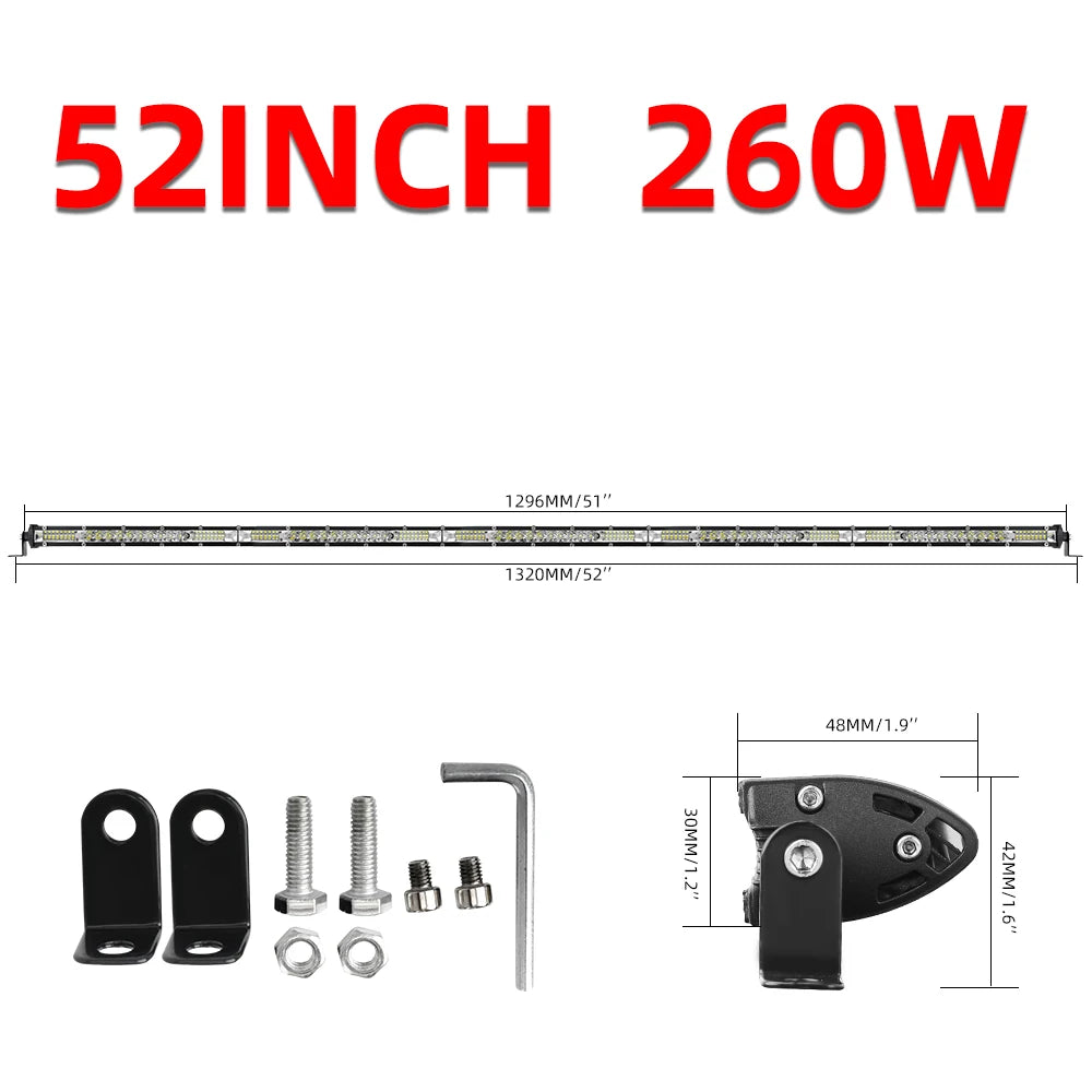 CO LIGHT 12"-52" Off Road LED Bar Spot Flood LED Light Bar/Work Light for Truck 4X4 UAZ 4WD ATV Car Barra LED Driving Fog Light