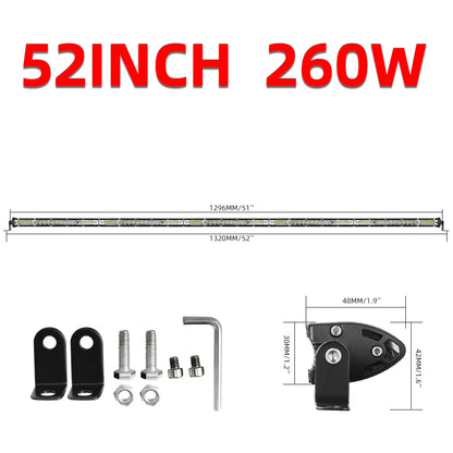 CO LIGHT 12"-52" Off Road LED Bar Spot Flood LED Light Bar/Work Light for Truck 4X4 UAZ 4WD ATV Car Barra LED Driving Fog Light