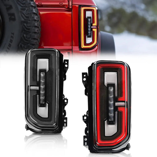 LED Tail Light For Ford Bronco 2021-2023  Rear Running Lamp  Brake   Reverse Dynamic Turn Signal