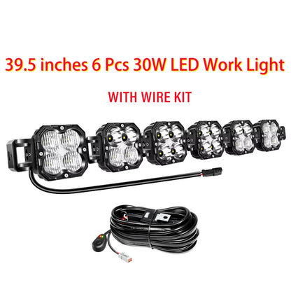20-52 Inch 30W Cube LED Pod Light Spot Flood Combo Beam Work Lights,5500K Car Off-Road Driving Lamp for ATV,UTV,Truck,Motorcycle