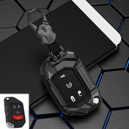 2 3 4 Buttons Car Key Case Cover For Jeep Wrangler JL TJ Gladiator JT 2018 2019 Remote Keyless Shell Holder Accessories Keychain