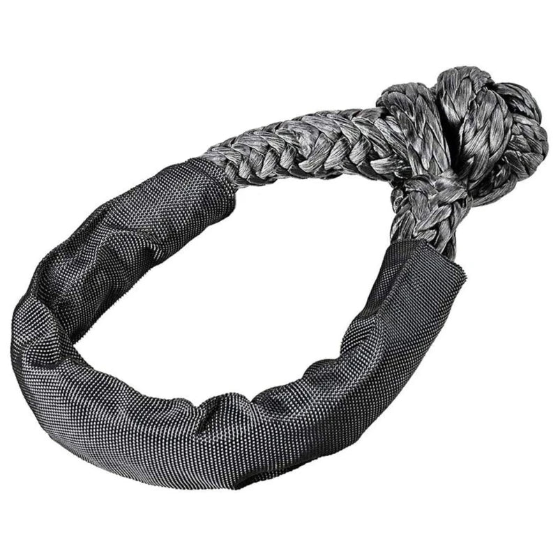 55000lbs Winch Rope Synthetic Soft Shackle or Recovery Ring Set Rugged Shackles W/ Protective Sleeve for Truck Vehicle Recovery