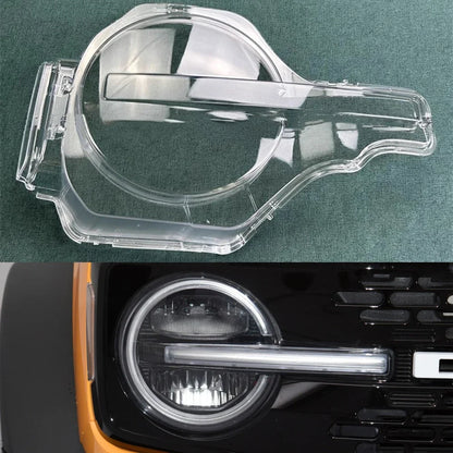 For Ford Bronco 2021~2023 Headlight Cover Transparent Headlamp Shell Lamp Shade Lens Replace Original Lampshade Plexiglass