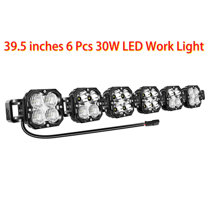 20-52 Inch 30W Cube LED Pod Light Spot Flood Combo Beam Work Lights,5500K Car Off-Road Driving Lamp for ATV,UTV,Truck,Motorcycle