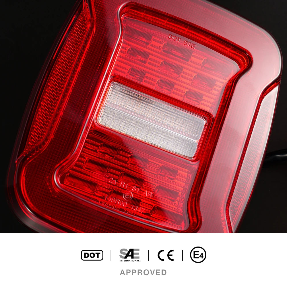 TJ YJ Taillights Replacement For Jeep Wrangler 1987-2006 LED Square Dynamic Amber Turn Signal/Tail Running/Brake/Backup Lights