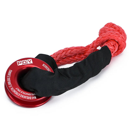 55000lbs Winch Rope Synthetic Soft Shackle or Recovery Ring Set Rugged Shackles W/ Protective Sleeve for Truck Vehicle Recovery