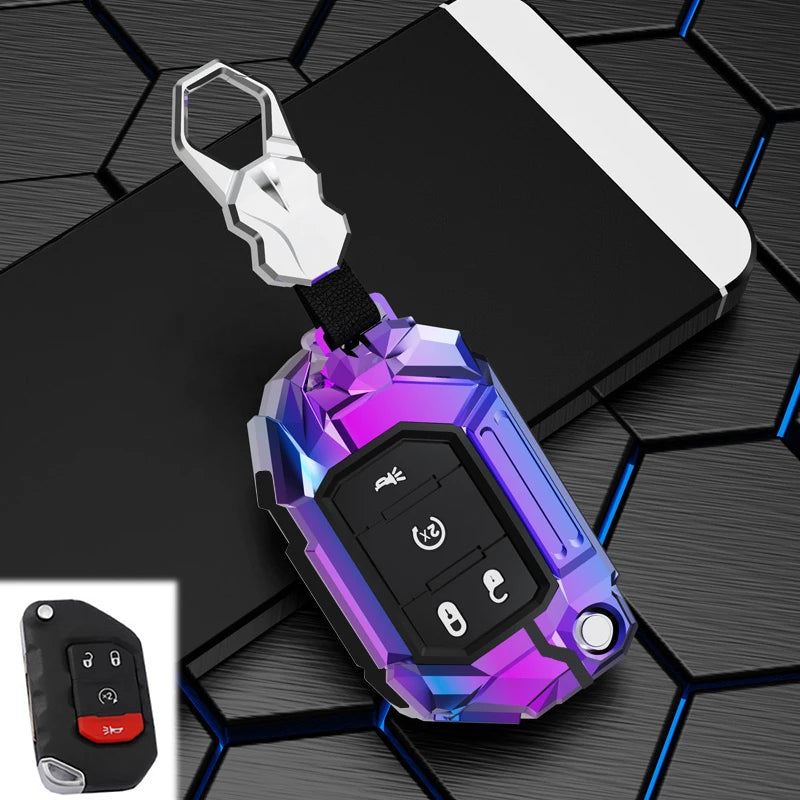 2 3 4 Buttons Car Key Case Cover For Jeep Wrangler JL TJ Gladiator JT 2018 2019 Remote Keyless Shell Holder Accessories Keychain