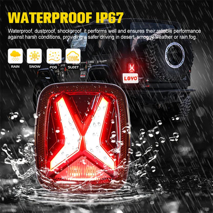DOT E-mark Approved Car Light Assembly Led Tail Lamp For Jeep Wrangler CJ TJ YJ Smoked Brake Reverse light Daytime Running Light