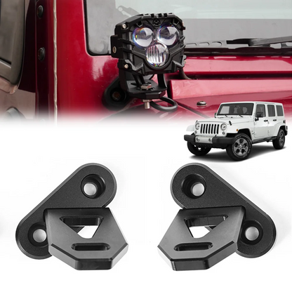 2pcs JK A-pillar Mounting Bracket for 2007-2017 Wrangler JK Aluminum Bracket for Off-Road LED Fog Light Work Light