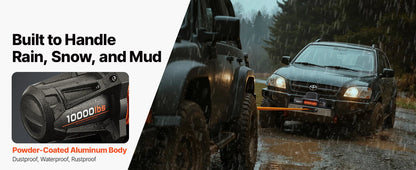 SucceBuy 10000/12000/13500 lbs Electric Winch 12V DC Truck Car Winch with 90 ft Synthetic Rope for Towing Off-Road SUV Jeep