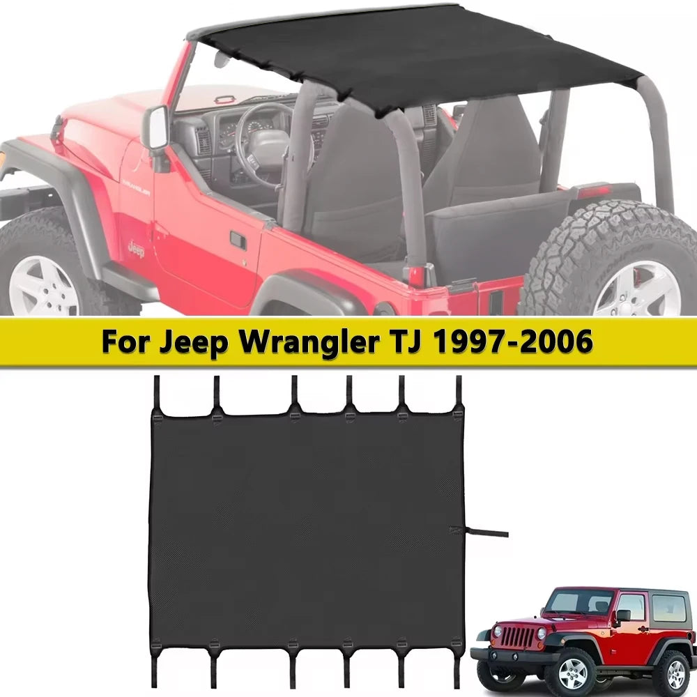 Soft Roof Top Cover Car Extented Bikini Top for Jeep Wrangler TJ 1997-2006 Car Sunshade Anti UV Insulation Exterior Accessories