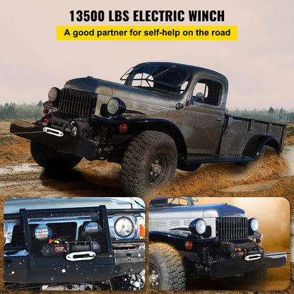 VEVOR ElectricWinch,12v13500lbs24MSyntheticRopewithRemoteControlfor4X4CarTrailerATVTruckOffRoadBoat