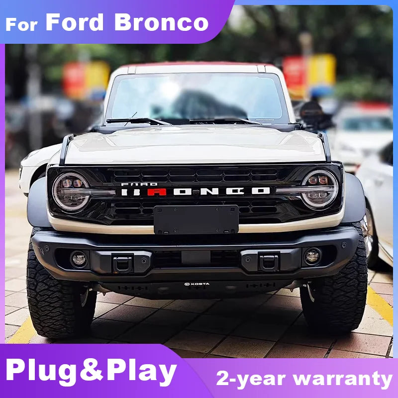 For Ford Bronco FULL LED Headlights 2020-2024 LED Projetor Lens head Lamp Daytime Running Light Dynamic Turn Signal Front Lamps