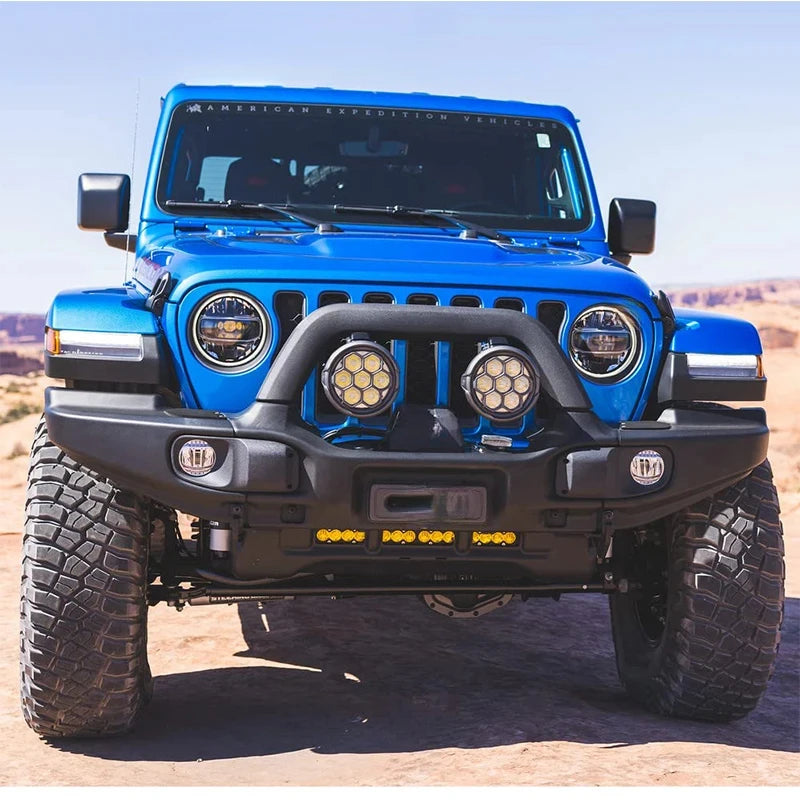 JK JL JT 2007-2023 AEV Style Front Bumper Bar Stell Modify Part Car