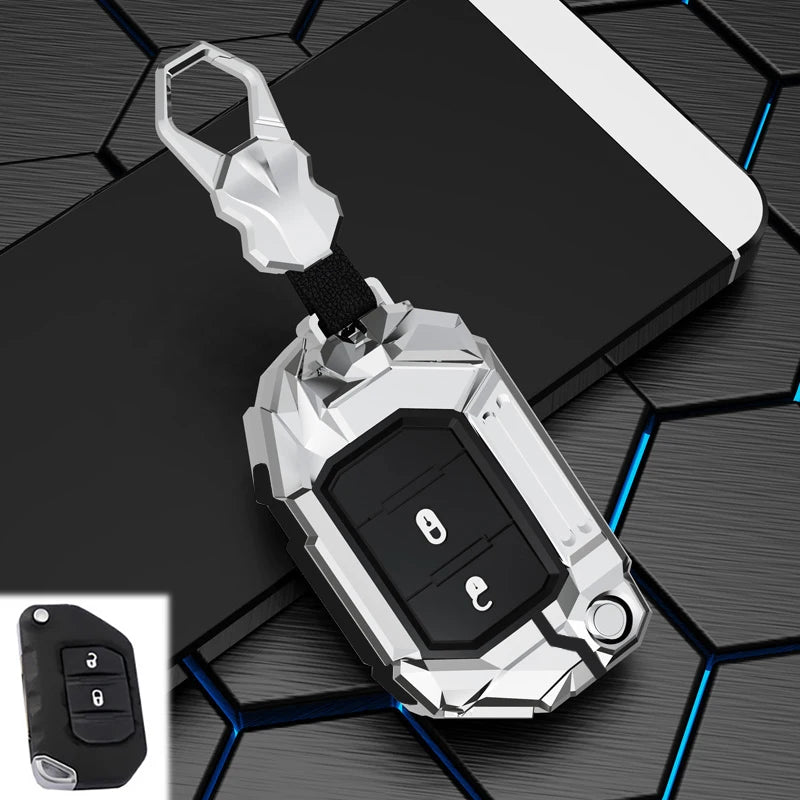 2 3 4 Buttons Car Key Case Cover For Jeep Wrangler JL TJ Gladiator JT 2018 2019 Remote Keyless Shell Holder Accessories Keychain