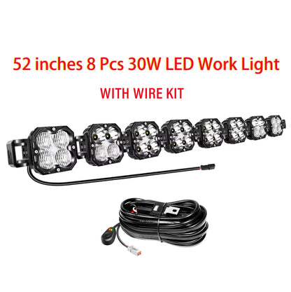 20-52 Inch 30W Cube LED Pod Light Spot Flood Combo Beam Work Lights,5500K Car Off-Road Driving Lamp for ATV,UTV,Truck,Motorcycle