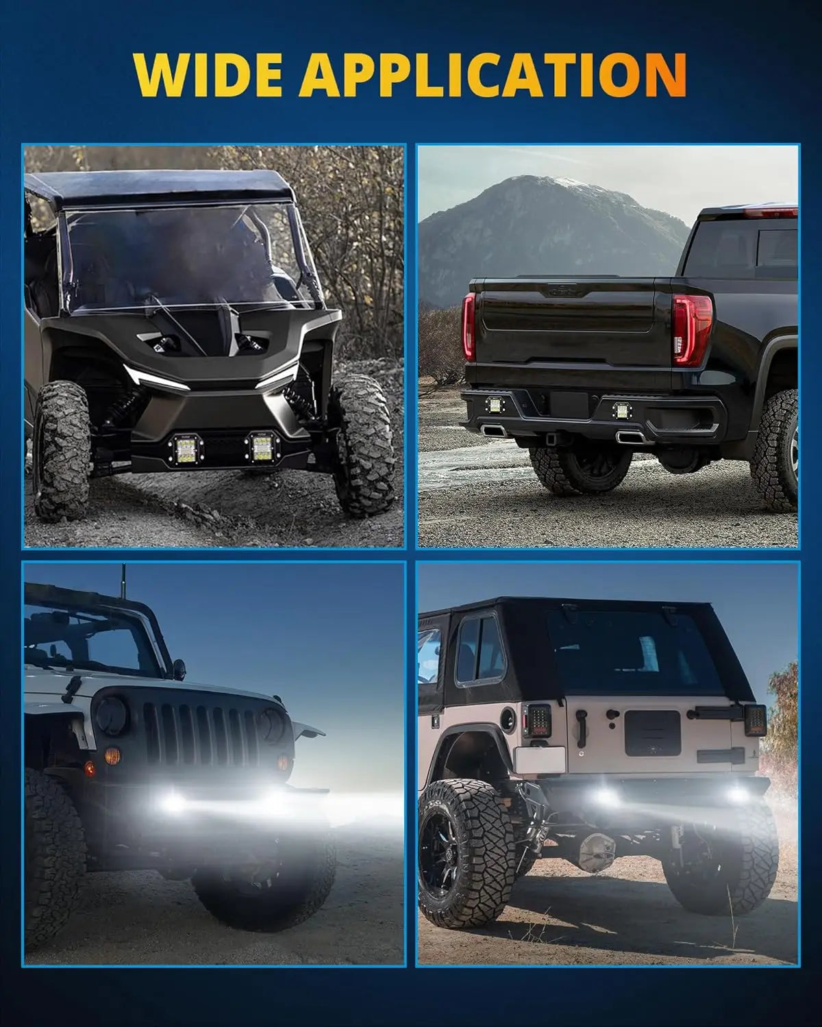 NAOEVO 5 Inch Flush Mount LED Pods Lights 40W 4000LM Spot Flood Combo LED Light Bar Offroad Driving Fog Lights LED Work Lights
